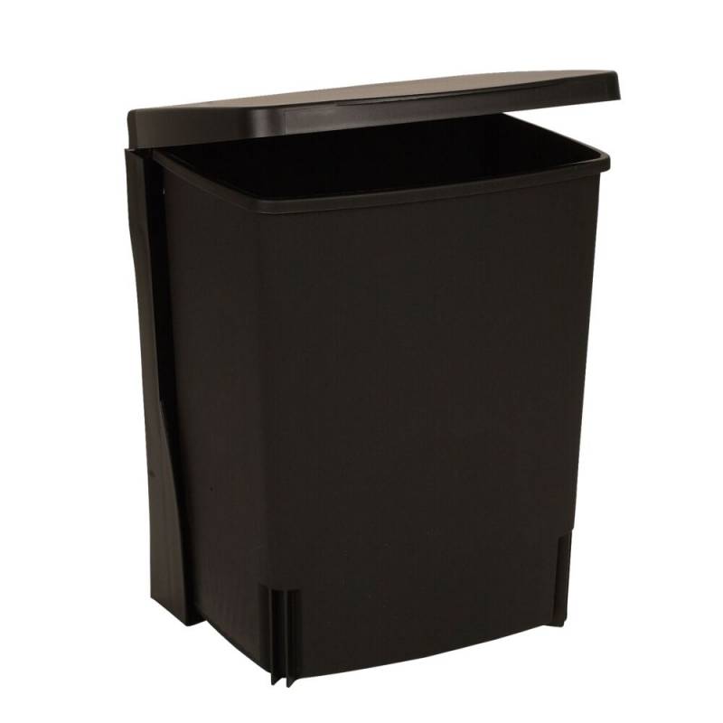 Affaldsspand, Brabantia, sort, plast, 10 l, forberedt til v&aelig;gmontering inkl. materialer til montering, UV-resistent