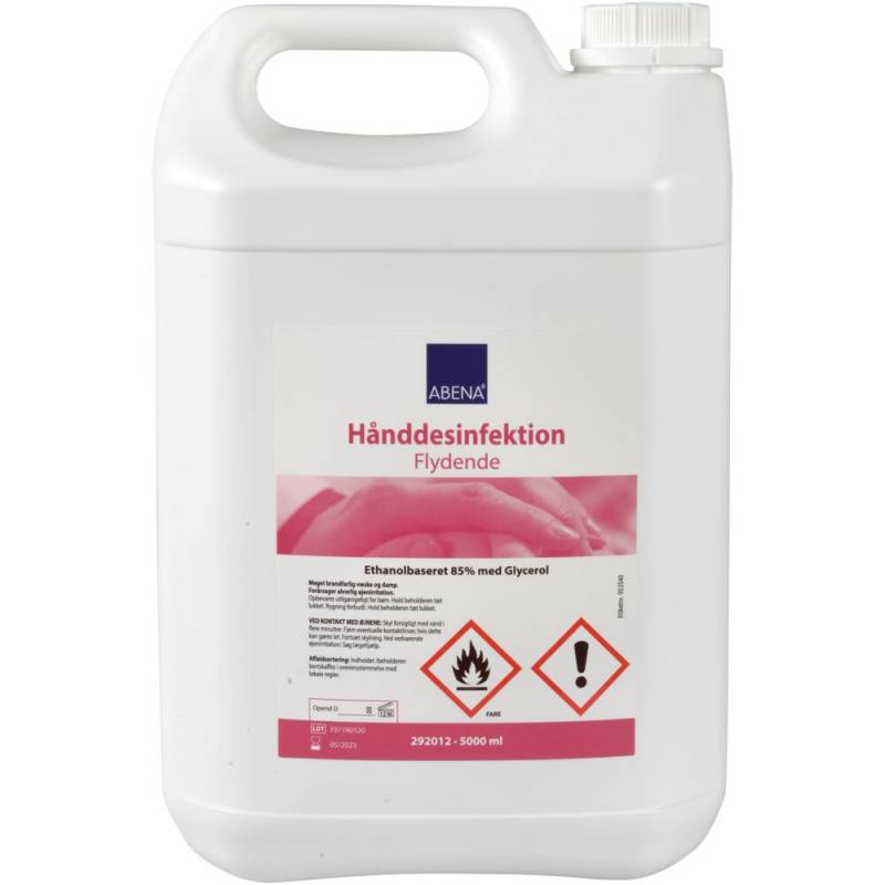 H&aring;nddesinfektion, ABENA, 5000 ml, 85% ethanol, dunk uden pumpe