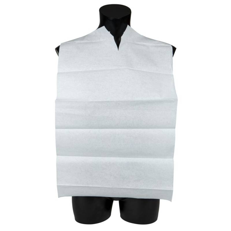 Spisestykke, ABENA Classic, 2-lags, 70x38cm, bl&aring;, PE/tissue, med bindeb&aring;nd, engangs