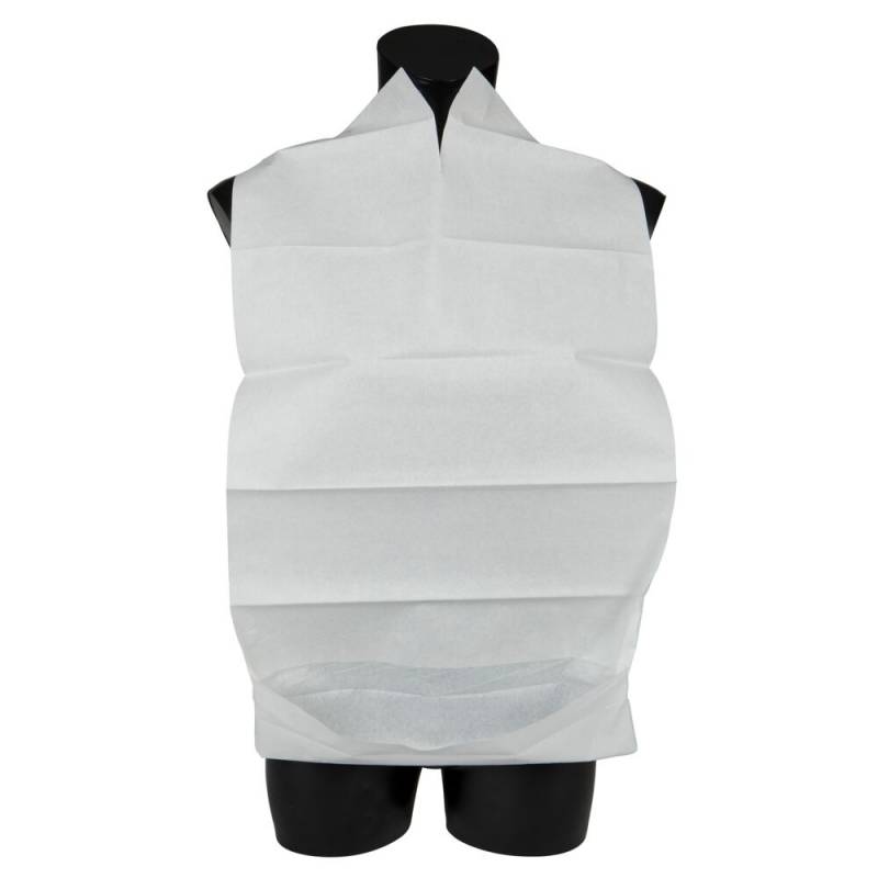 Spisestykke, ABENA Classic, 3-lags, 70x38cm, hvid, PE/tissue, med bindeb&aring;nd, engangs