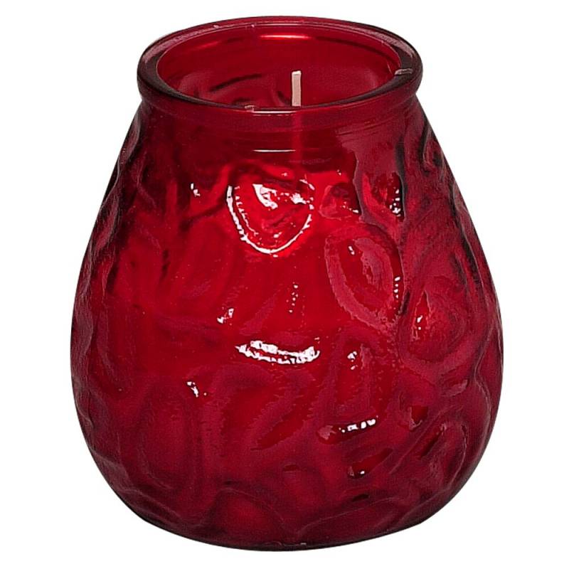 Lysbowle, Bolsius, 10,5cm, &Oslash;9,5cm, r&oslash;d, 70 timer, glas/paraffin, i glasbowle