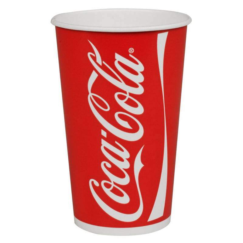 Papb&aelig;ger, Coca-Cola, 11,5cm, &Oslash;8cm, 30 cl, 34 cl, r&oslash;d, pap/PE, 12 oz