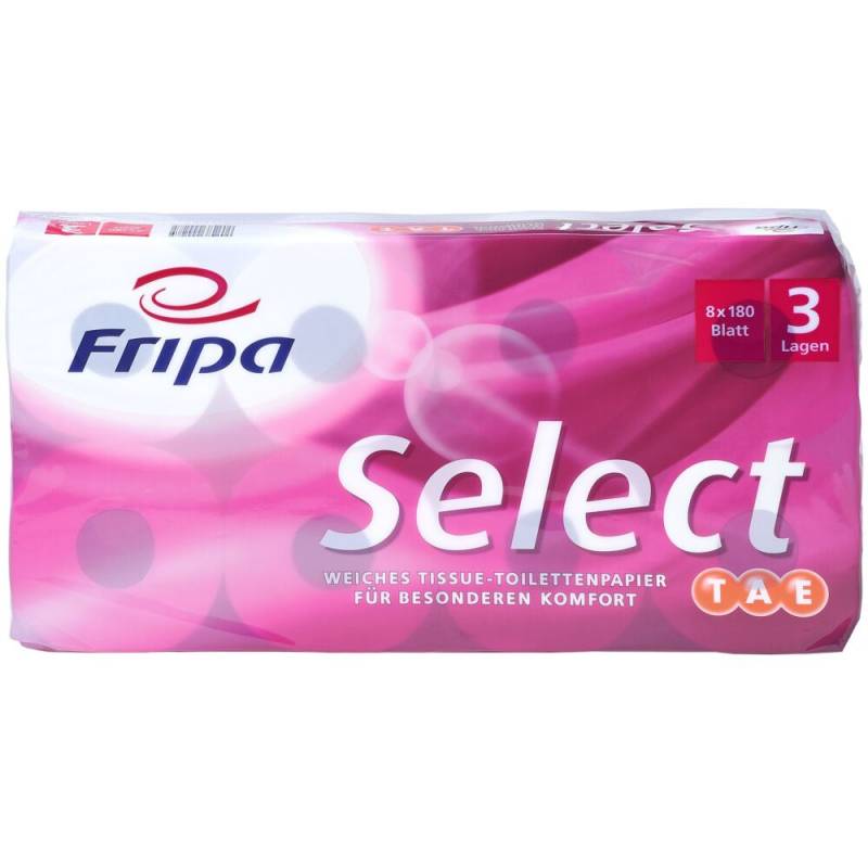 Toiletpapir, Select, 3-lags, 23,4m x 10cm, &Oslash;12cm, hvid, nyfiber