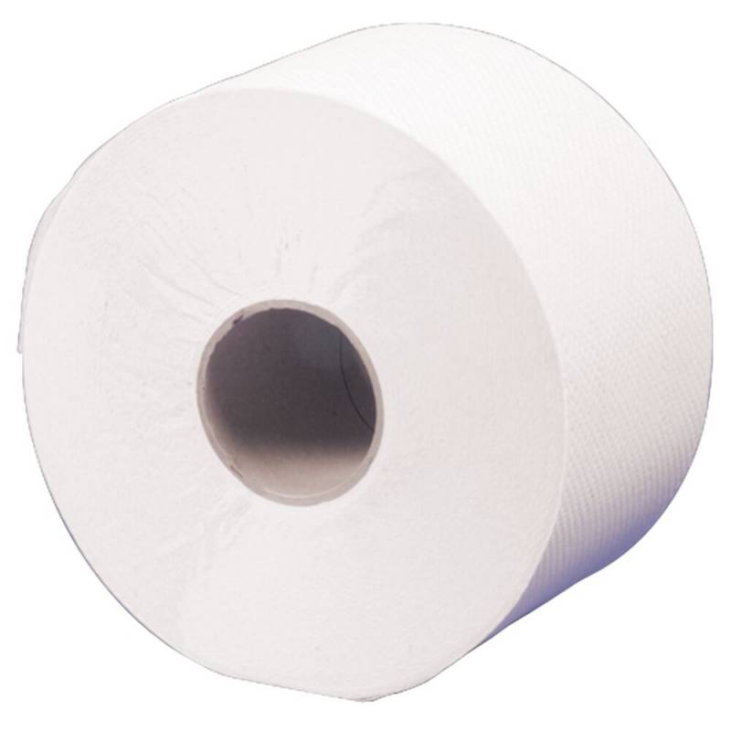 Jumborulle, ABENA Care-Ness Classic, 2-lags, Mini, 180m x 9,5cm, &Oslash;19cm, hvid, genanvendt papir