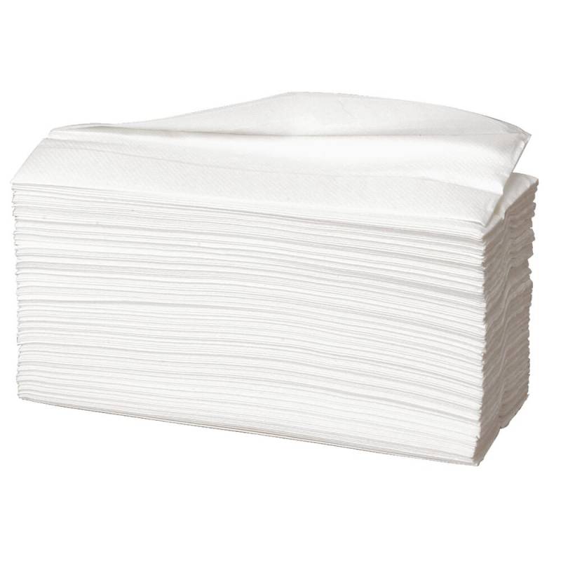 H&aring;ndkl&aelig;deark, ABENA Care-Ness Excellent, 2-lags, C-fold, 31x23cm, 9 cm, hvid, nyfiber