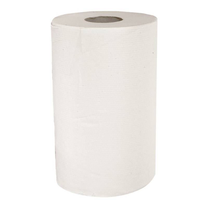 H&aring;ndkl&aelig;derulle, ABENA Care-Ness Excellent, 2-lags, Mini, 70m x 19cm, &Oslash;13cm, hvid, papir/nyfiber, med spiralhylse