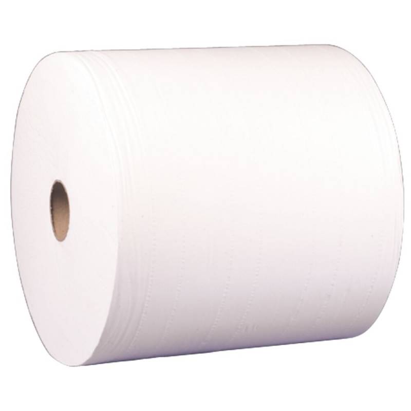 V&aelig;rkstedsrulle, ABENA Care-Ness Excellent, 2-lags, 380m x 26,5cm, &Oslash;33cm, hvid, nyfiber