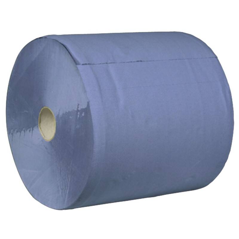 V&aelig;rkstedsrulle neutral, 3-lags, 345m x 35,7cm, &Oslash;34cm, bl&aring;, nyfiber