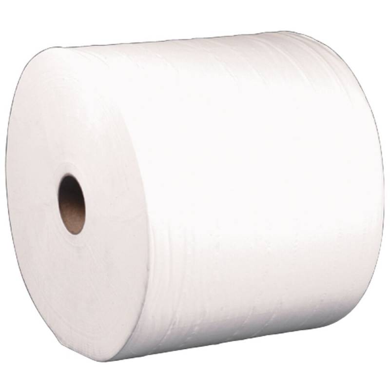 V&aelig;rkstedsrulle, neutral, 4-lags, 400m x 29,3cm, &Oslash;38cm, hvid, nyfiber