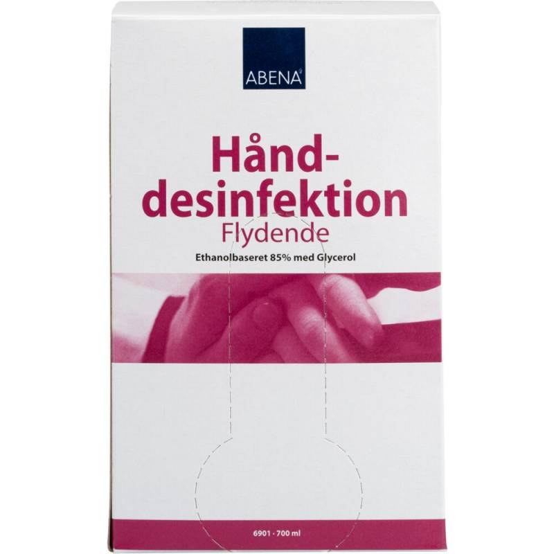 H&aring;nddesinfektion, ABENA, 700 ml, Bag-in-box refill til h&aring;ndfri dispenser
