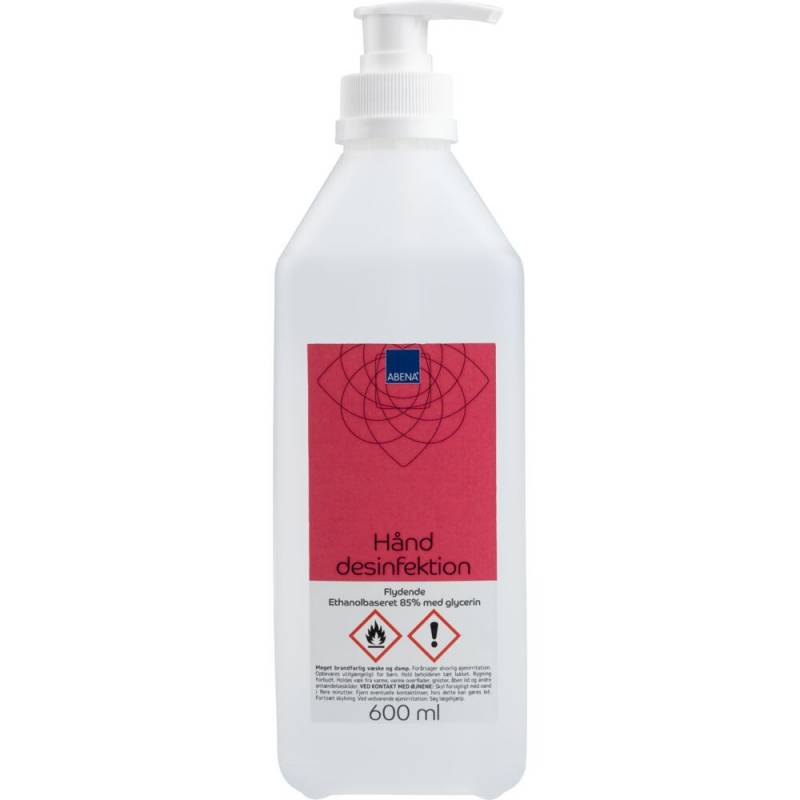 H&aring;nddesinfektion, ABENA, 600 ml, 85% ethanol, med pumpe