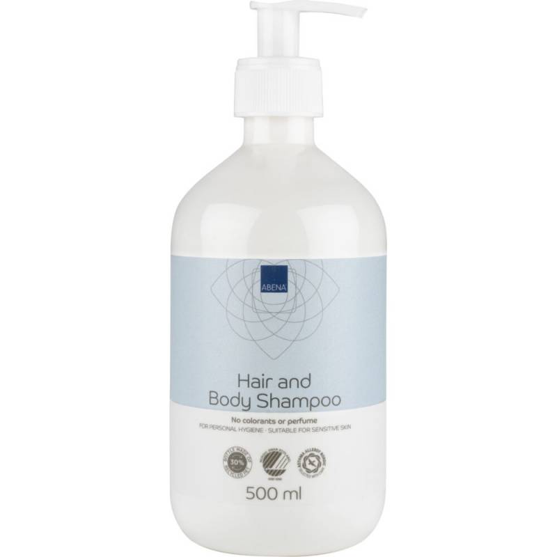H&aring;r- og Bodyshampoo, ABENA, 500 ml, uden farve og parfume