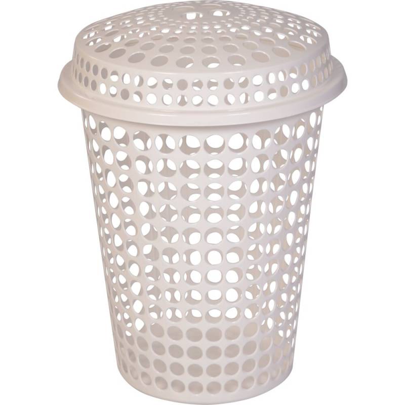 Plastkurv, Tina Trolleys, 65cm, &Oslash;47cm, hvid, plast, med l&aring;g