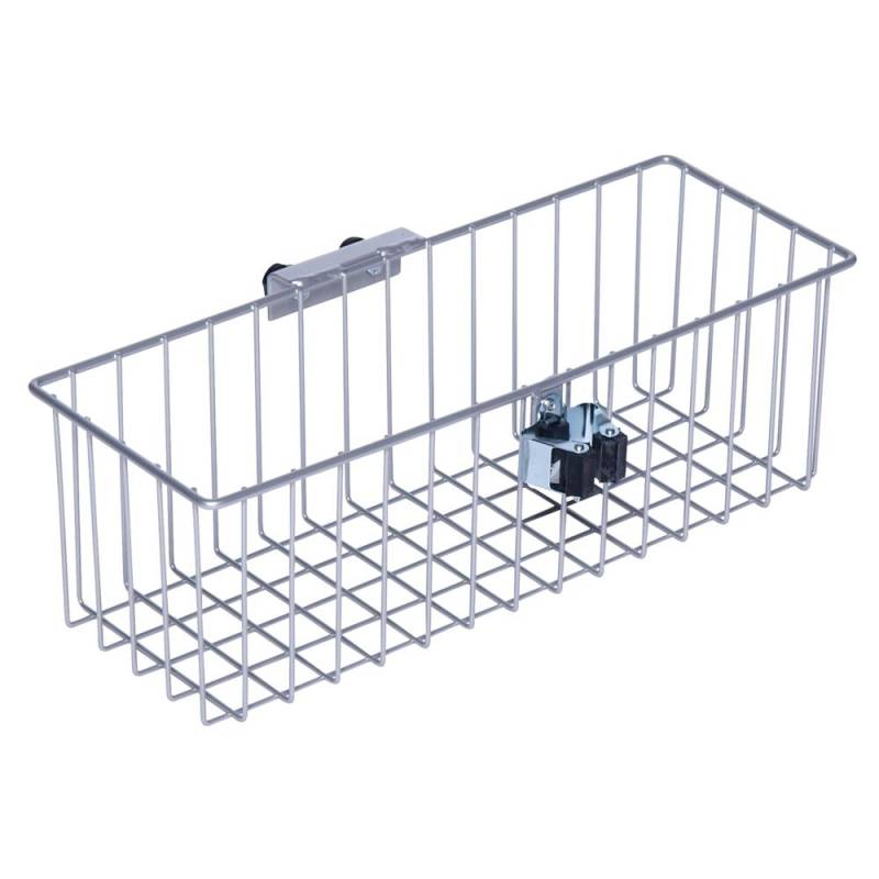 Tr&aring;dkurv, Tina Trolleys, 225x435x140mm, gr&aring;, pulverlakeret st&aring;l, med redskabsholder *Denne vare tages ikke retur*