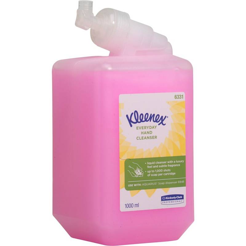 H&aring;nds&aelig;be, Kimberly-Clark Kleenex, 1000 ml, med farve og parfume, flydende,1 ml pr. dosering