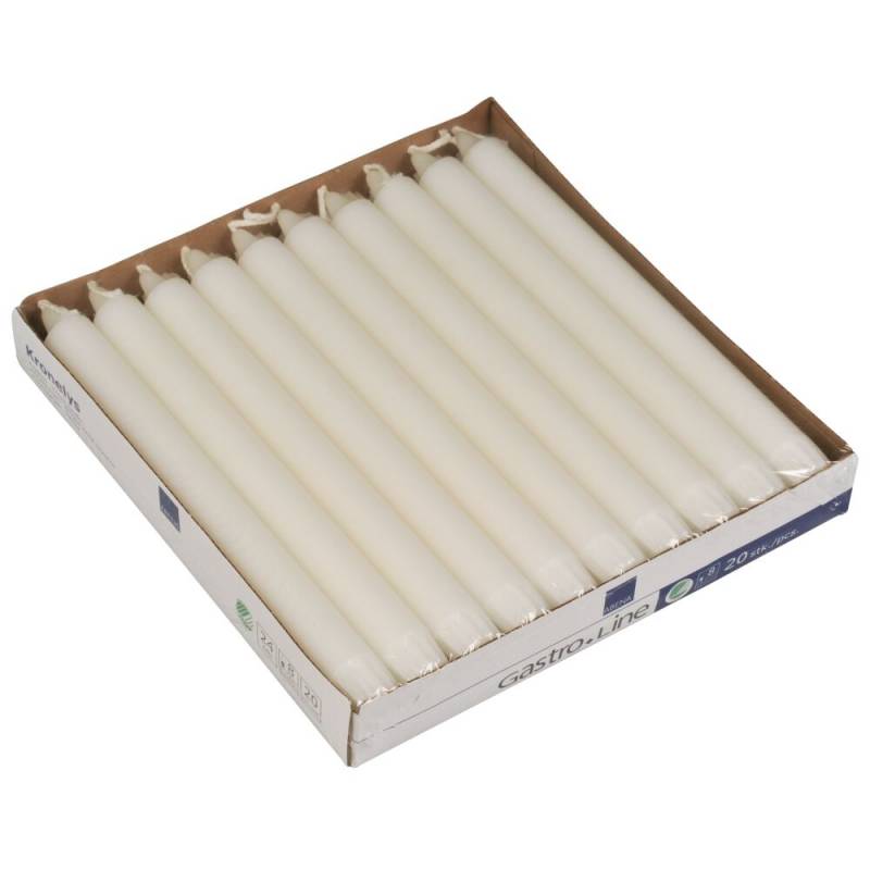 Kronelys, ABENA Gastro, 24cm, &Oslash;2,2cm, hvid, 9 timer, stearin