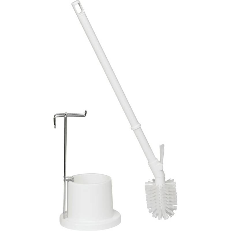Toiletb&oslash;rste, Vikan, 72x18x18cm, hvid, galvaniseret st&aring;l/polyester/PP, 33% genanvendt plast