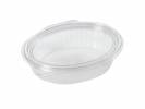 Plastbakke m/h&Atilde;&brvbar;ngsl. l&Atilde;&yen;g 50stk R-PET oval 370ml 166x131x45mm