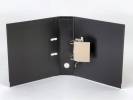 Brevordner sort A4 75mm ryg metalskinne