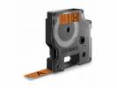 Labeltape DYMO D1 durable ekstra st&Atilde;&brvbar;rk 12mmx3m sort p&Atilde;&yen; orange
