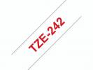 Labeltape Brother TZe-242 18mmx8m r&Atilde;&cedil;d p&Atilde;&yen; hvid lamineret