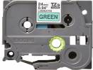 Labeltape Brother TZe-751 24mmx8m sort p&aring; gr&oslash;n lamineret