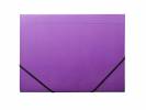 Kartonmappe Q-Line A4 lilla m/3 klapper & elastik blank