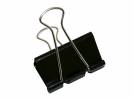 Papirklemme st&aring;l bnt sort 19mm foldback 12stk/pak