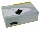 Papirklemme st&aring;l bnt sort 50mm foldback 12stk/pak