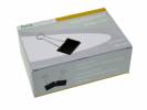 Papirklemme st&aring;l bnt sort 40mm foldback 12stk/pak