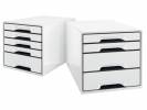 Skuffekabinet Leitz Desk Cube WOW 4-skuffer hvid/sort