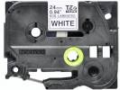 Labeltape Brother TZe-N251 24mmx8m sort p&Atilde;&yen; hvid ulamineret