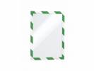 Skilt Duraframe Security A4 m/gr&Atilde;&cedil;n/hvid ramme 10stk/pak
