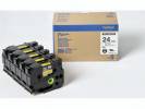 Labeltape Brother HGe-651V5 24mmx8m sort p&Atilde;&yen; gul 5stk/pak