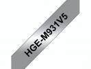 Labeltape Brother HGe-M931V5 12mmx8m sort p&Atilde;&yen; mats&Atilde;&cedil;lv 5stk/pak