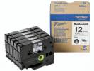 Labeltape Brother HGe-M931V5 12mmx8m sort p&Atilde;&yen; mats&Atilde;&cedil;lv 5stk/pak