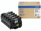 Labeltape Brother HGe-M951V5 24mmx8m sort p&Atilde;&yen; mats&Atilde;&cedil;lv 5stk/pak