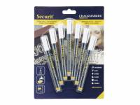 Chalkmarker Securit hvid 1-2mm 7stk/pak