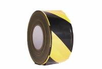 Afspærringsbånd gul/sort 75mmx500m PE