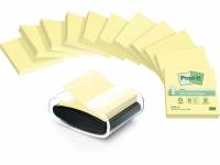 Z-notes Post-it gul recycled 12blk + 1 Millenium dispenser