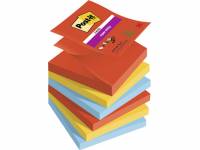 Post-it Super Sticky Z-Notes 76mmx76mm 90ark/blk 6blk/pak Playful farvekollektion