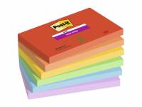 Post-it Super Sticky Notes 76mmx127mm 90ark/blk 6blk/pak Playful farvekollektion