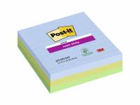 Post-it Super Sticky Notes linjerede 101mmx101mm 70ark/blk 3blk/pak Oasis farvekollektion