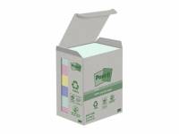 Post-it Recycled Notes 38mmx51mm 100ark/blk 6blk/pak assorterede farver