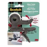 Tapedispenser Scotch grå Clip & Twist