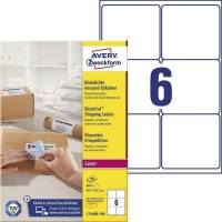 Etiket Avery m/BlockOut hvid 99,1x93,1mm 6stk/ark 100ark/pak