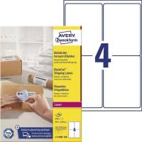 Etiket Avery m/BlockOut hvid 99,1x139mm 4stk/ark 100ark/pak
