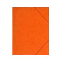 Kartonmapper C4 med 3 klapper & elastik orange 400g