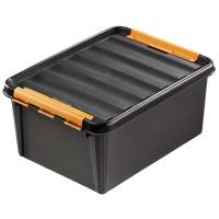 Plastkasse SmartStore Pro 31 sort 32l robust m/låg 50x39x26cm
