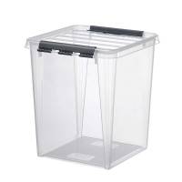 Plastkasse SmartStore transparent 70l m/låg 72x40x39cm